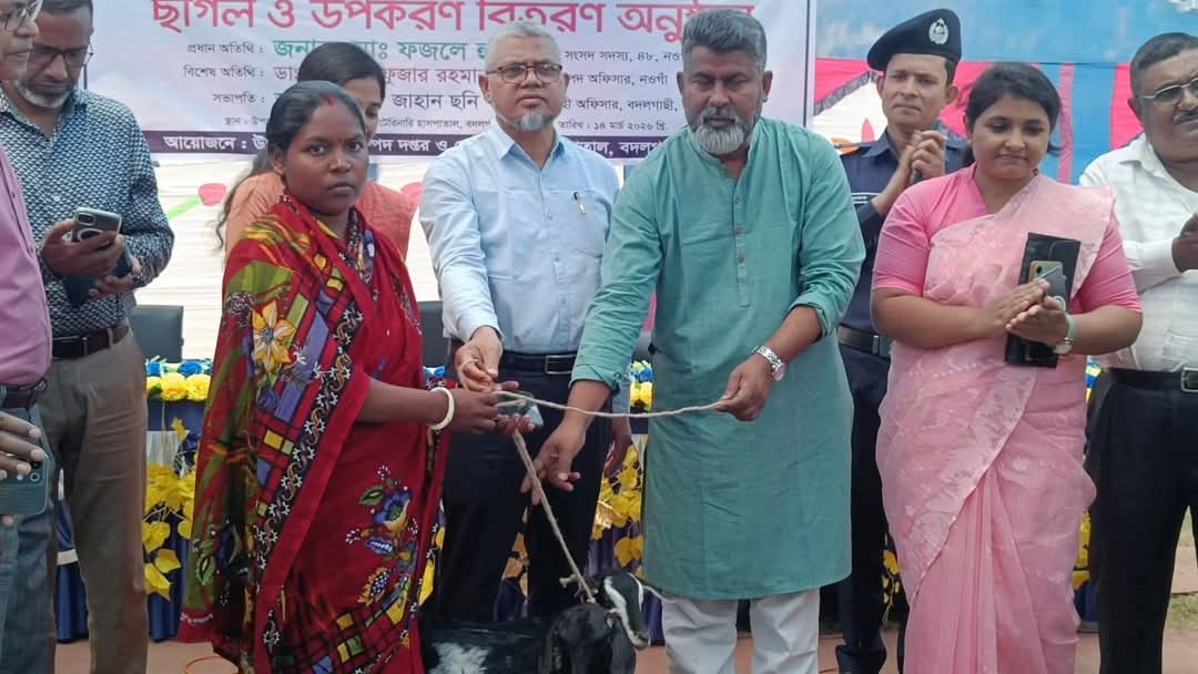  বদলগাছীতে ক্ষুদ্র নৃগোষ্ঠীর মাঝে ছাগল বিতরণ