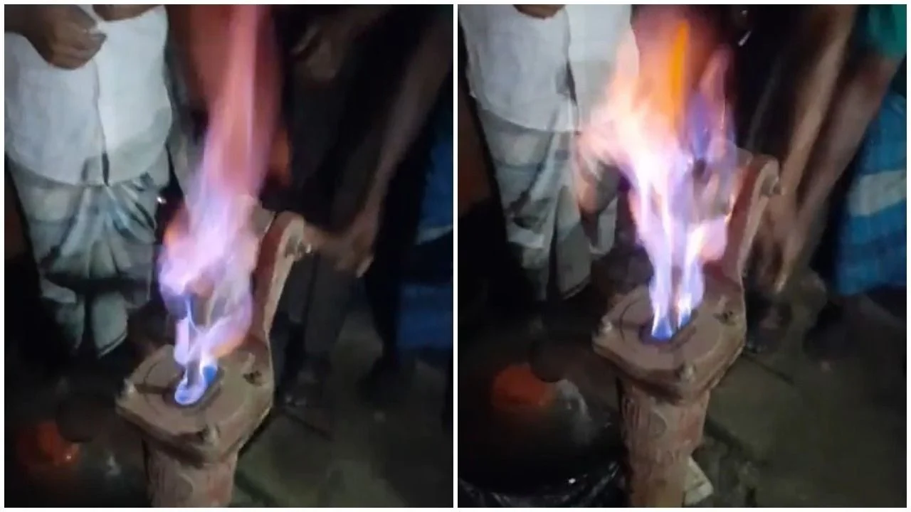চাটখিলে নলকূপ দিয়ে উঠছে গ্যাস